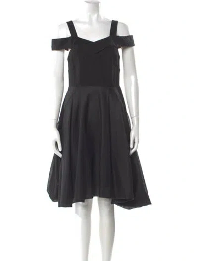 Pre-owned Elliatt Square Neckline Knee-length Dress In Black