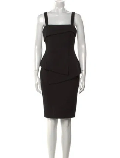 Pre-owned Elliatt Square Neckline Knee-length Dress In Black