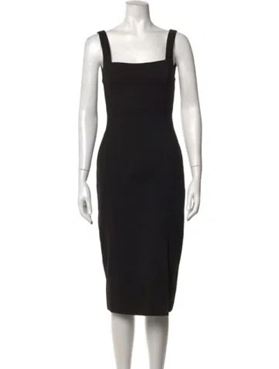 Pre-owned Elliatt Square Neckline Knee-length Dress In Black