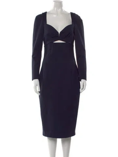 Pre-owned Elliatt Square Neckline Knee-length Dress In Blue