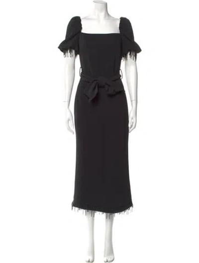 Pre-owned Elliatt Square Neckline Long Dress In Black