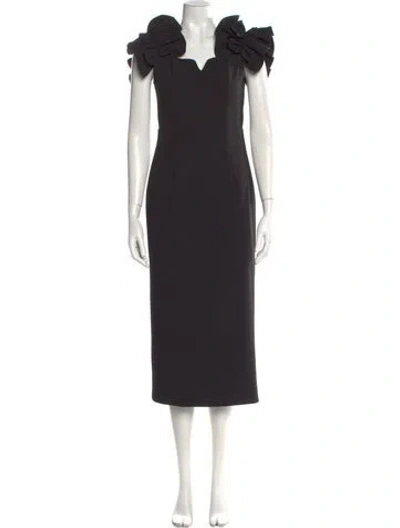 Pre-owned Elliatt Square Neckline Long Dress In Black