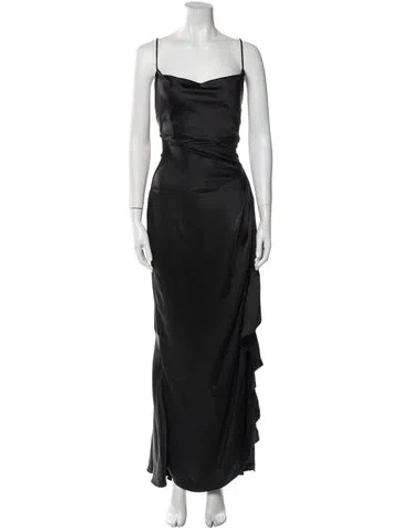 Pre-owned Elliatt Square Neckline Long Dress In Black