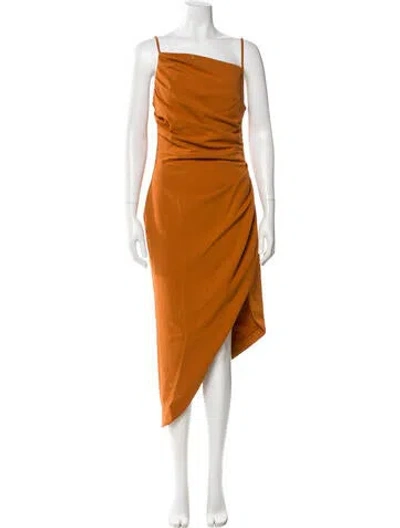 Pre-owned Elliatt Square Neckline Long Dress In Orange
