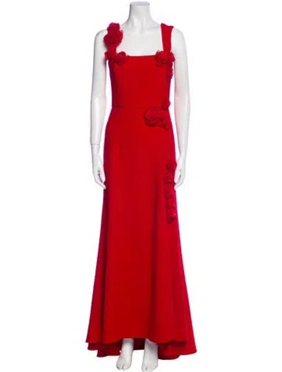 Pre-owned Elliatt Square Neckline Long Dress In Red