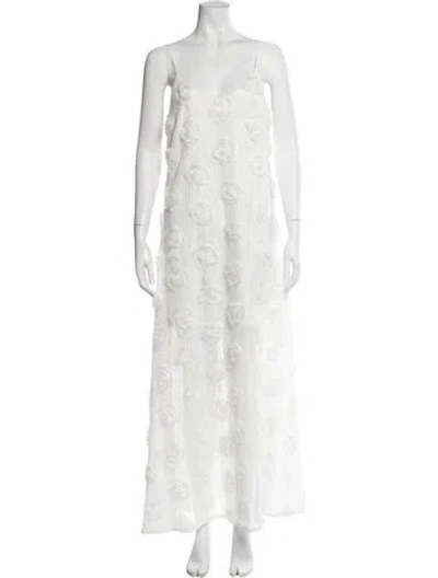 Pre-owned Elliatt Square Neckline Long Dress In White