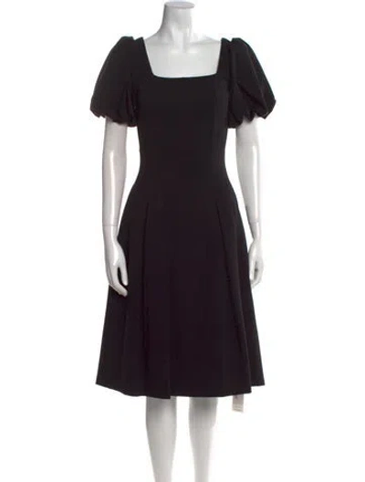 Pre-owned Elliatt Square Neckline Midi Length Dress In Black