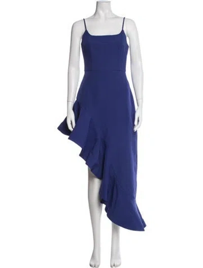 Pre-owned Elliatt Square Neckline Midi Length Dress In Blue