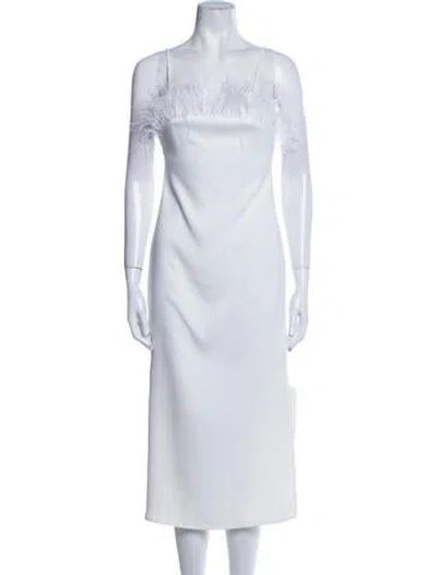Pre-owned Elliatt Square Neckline Midi Length Dress In White