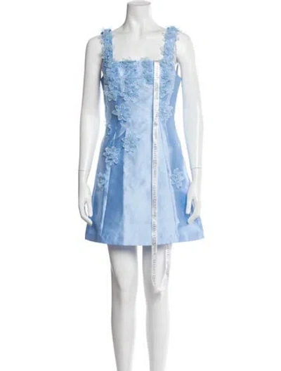 Pre-owned Elliatt Square Neckline Mini Dress In Blue