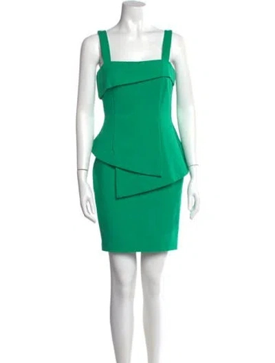 Pre-owned Elliatt Square Neckline Mini Dress In Green