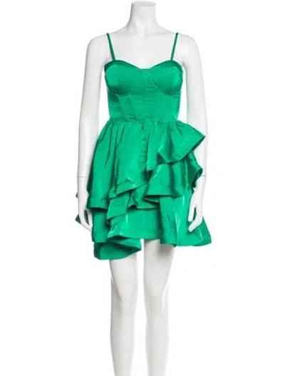 Pre-owned Elliatt Square Neckline Mini Dress In Green
