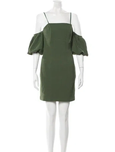 Pre-owned Elliatt Square Neckline Mini Dress In Green