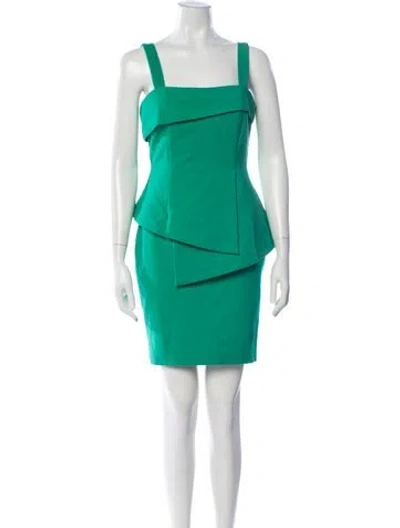 Pre-owned Elliatt Square Neckline Mini Dress In Green