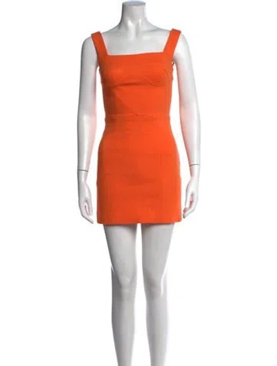 Pre-owned Elliatt Square Neckline Mini Dress In Orange