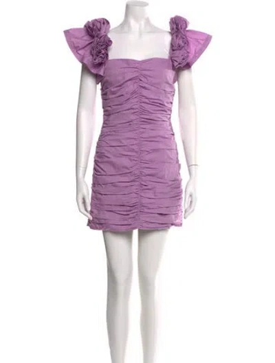 Pre-owned Elliatt Square Neckline Mini Dress In Purple