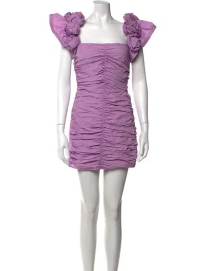Pre-owned Elliatt Square Neckline Mini Dress In Purple