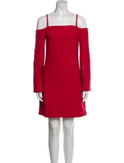 Pre-owned Elliatt Square Neckline Mini Dress In Red