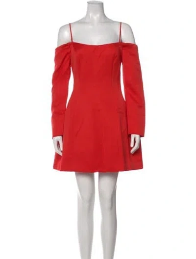 Pre-owned Elliatt Square Neckline Mini Dress In Red