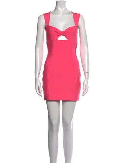 Pre-owned Elliatt Square Neckline Mini Dress In Red