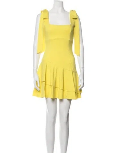 Pre-owned Elliatt Square Neckline Mini Dress In Yellow