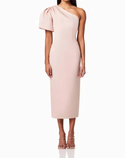 Elliatt Starfire One Shoulder Midi Dress In Blush