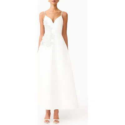 Elliatt Stella Floral Embellished A-line Gown In White