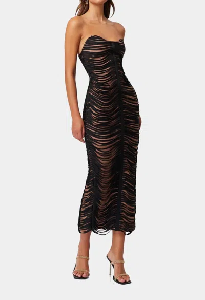 Elliatt Stella Strapless Midi Dress In Black