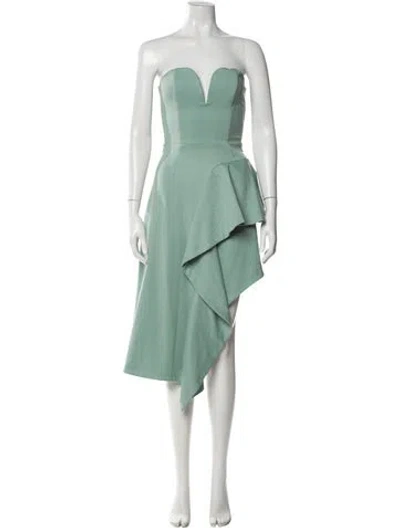 Pre-owned Elliatt Strapless Knee-length Dress In Green
