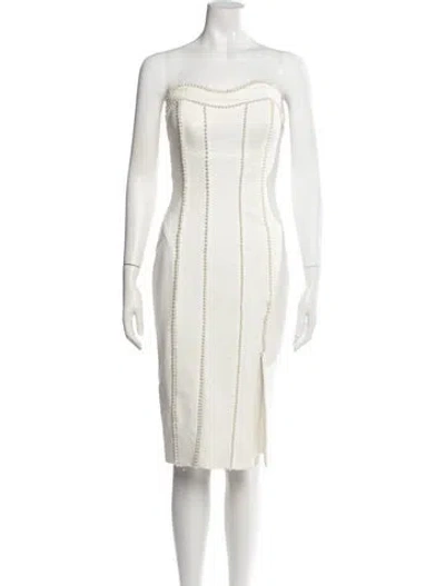 Pre-owned Elliatt Strapless Knee-length Dress In Neutrals
