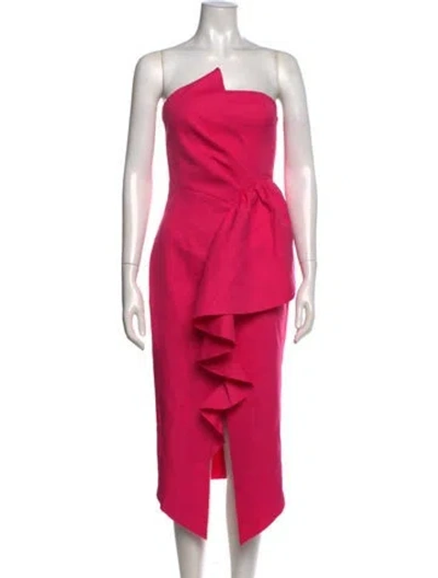 Pre-owned Elliatt Strapless Knee-length Dress In Pink