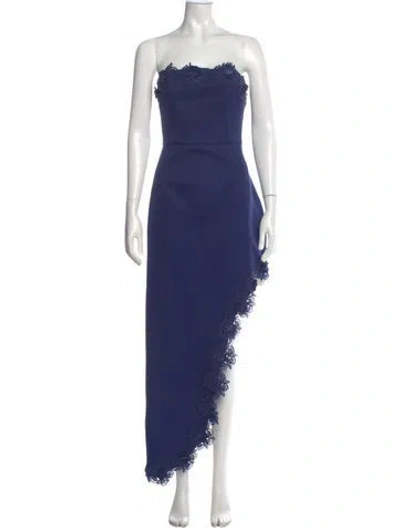 Pre-owned Elliatt Strapless Long Dress In Blue