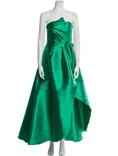 Pre-owned Elliatt Strapless Long Dress In Green