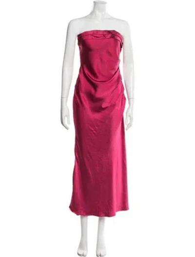 Pre-owned Elliatt Strapless Long Dress In Red