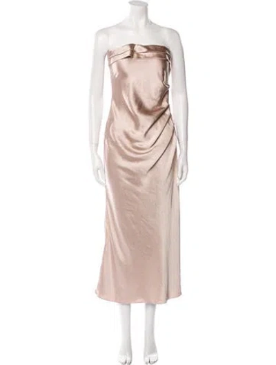 Pre-owned Elliatt Strapless Midi Length Dress In Neutral