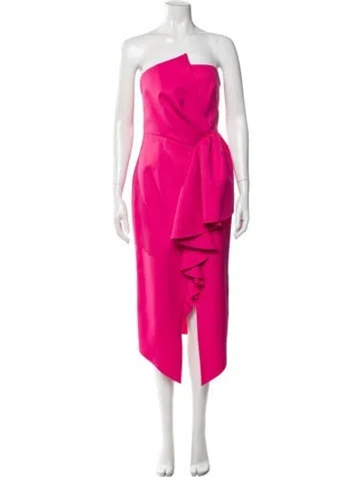 Pre-owned Elliatt Strapless Midi Length Dress In Pink