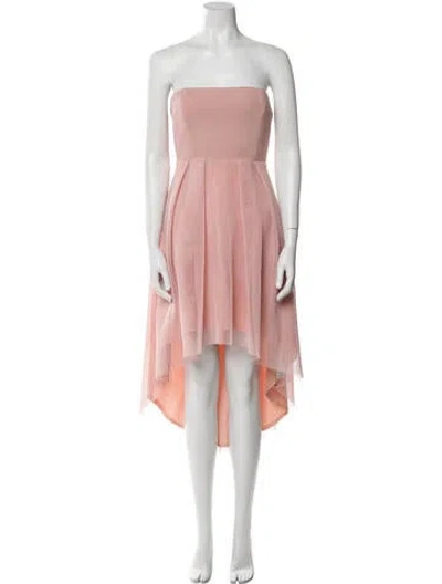 Pre-owned Elliatt Strapless Midi Length Dress In Pink
