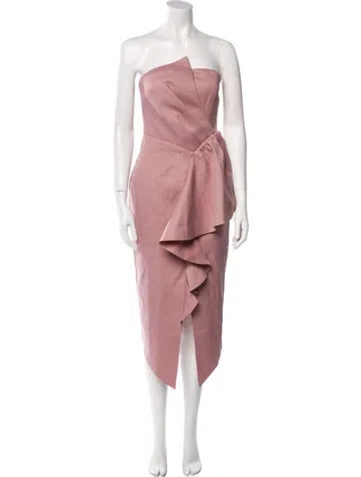 Pre-owned Elliatt Strapless Midi Length Dress In Pink