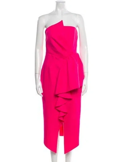 Pre-owned Elliatt Strapless Midi Length Dress In Pink