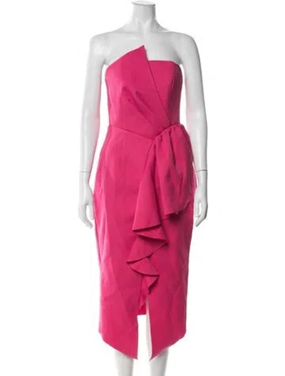 Pre-owned Elliatt Strapless Midi Length Dress In Pink