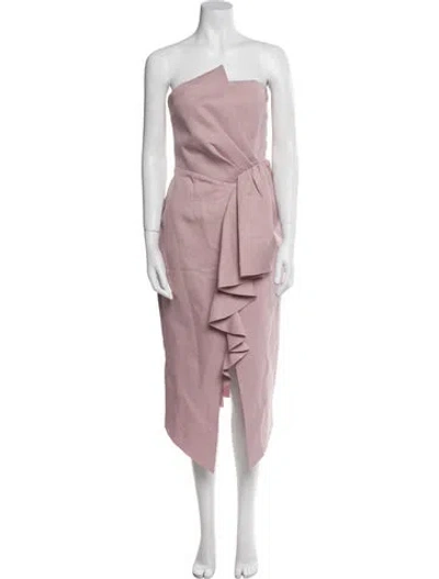 Pre-owned Elliatt Strapless Midi Length Dress In Purple