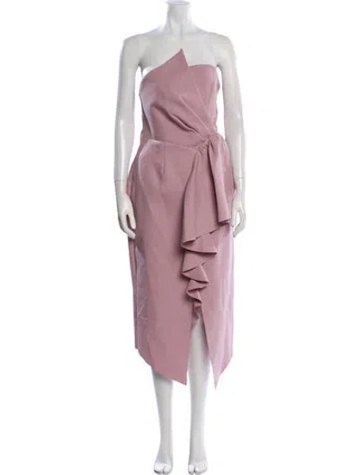 Pre-owned Elliatt Strapless Midi Length Dress In Purple