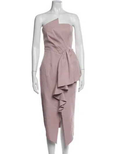 Pre-owned Elliatt Strapless Midi Length Dress In Purple