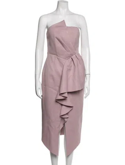 Pre-owned Elliatt Strapless Midi Length Dress In Purple