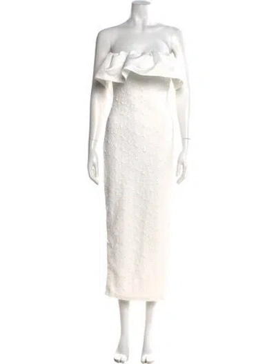 Pre-owned Elliatt Strapless Midi Length Dress W/ Tags In White