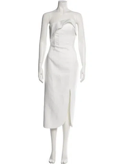 Pre-owned Elliatt Strapless Midi Length Dress In White