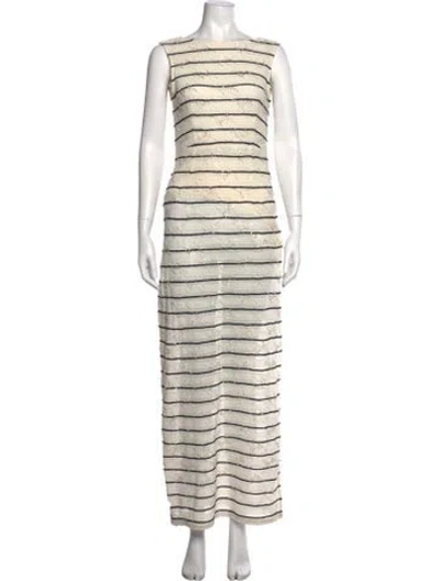 Pre-owned Elliatt Striped Long Dress In Neutrals