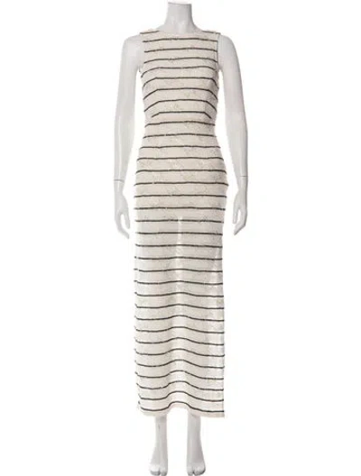 Pre-owned Elliatt Striped Long Dress In Neutrals