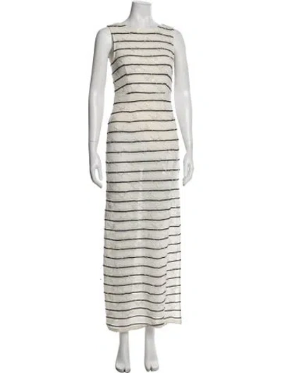 Pre-owned Elliatt Striped Long Dress In Neutrals