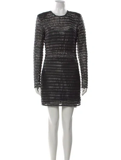Pre-owned Elliatt Striped Mini Dress In Black